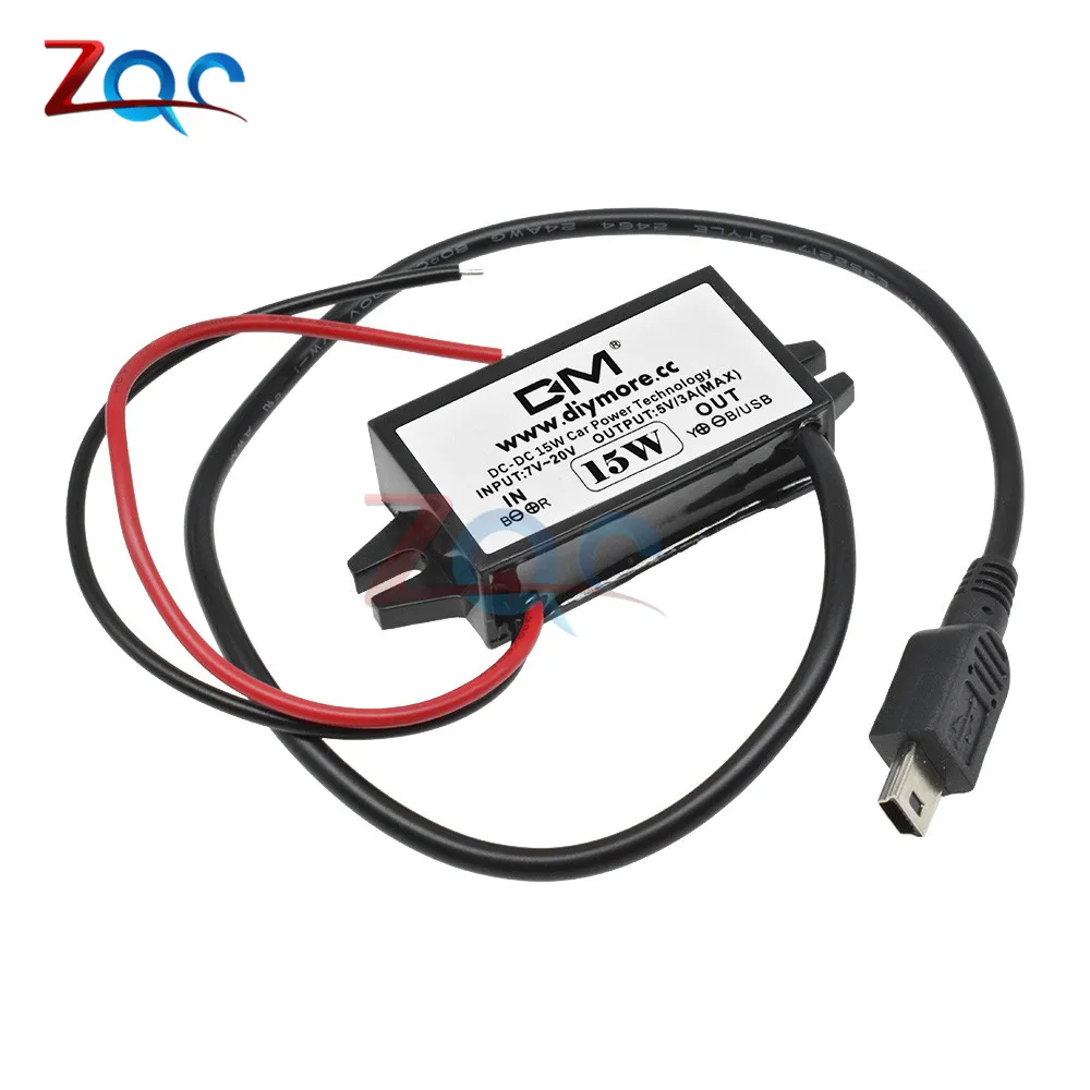 DC-DC Converter Module 12V To 5V USB Output Power Adapter 3A 15W WD