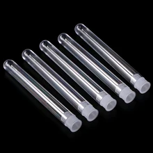 

Lightweight 50Pcs/Pack 12x100mm Transparent Laboratory Clear Plastic Test Tubes Vials With Push Cap School Lab Supplies