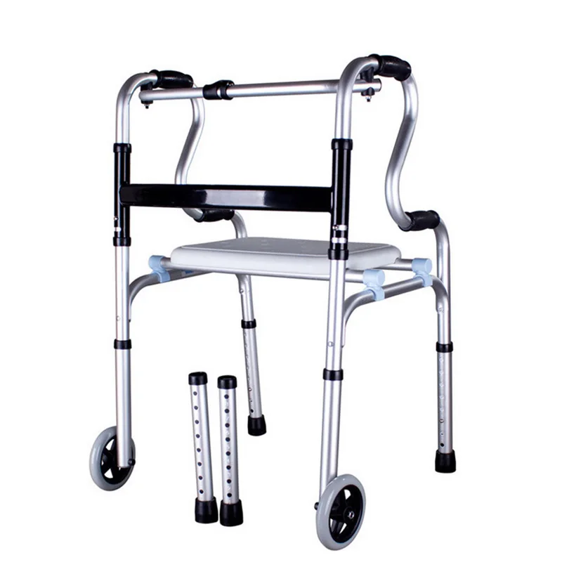 Walkers For The Elderly 2 Wheels Old Walker Aluminum Alloy Walking Aid