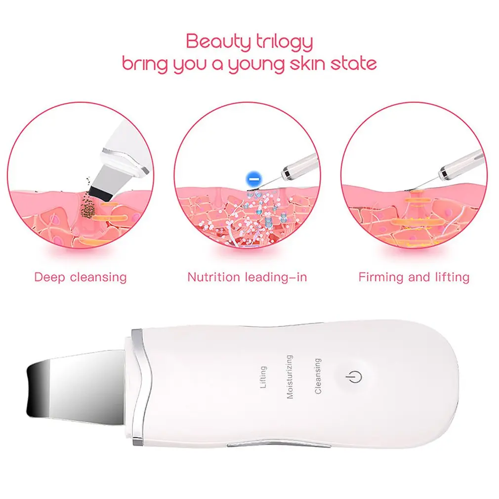 Skin Scrubber Ultrasonic Face Skin Scrubber Facial Cleaner Peeling Vibration Blackhead Removal Exfoliating Pore Cleaner Tools 4