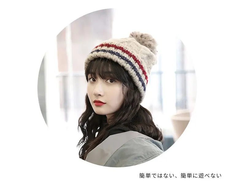 Модная женская зимняя шапка с помпонами Skullies Beanies зимняя Модная вязаная шапочка из хлопка очаровательные женские мягкие шапочки шапки