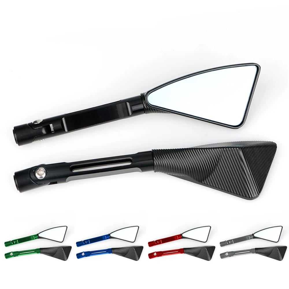 Motorcycle Universal Rear View Mirror HD RearView Triangle Mirror CNC