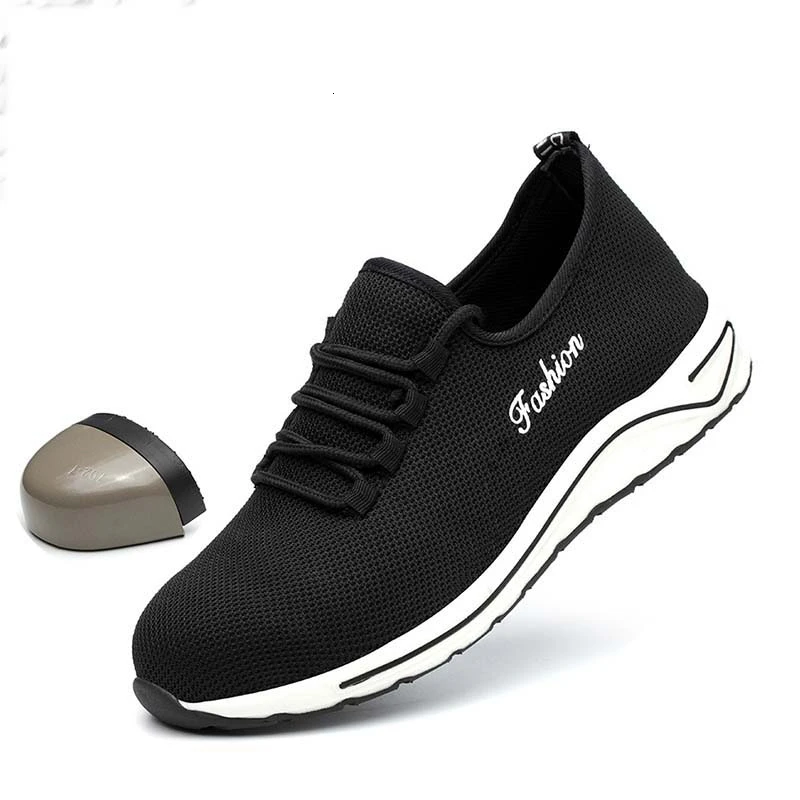 

Fashion Lightweight Safety Shoes Breathable Anti-smashing Steel Toe Caps Work Shoes Mens Casual Sneaker Militar Zapatos De