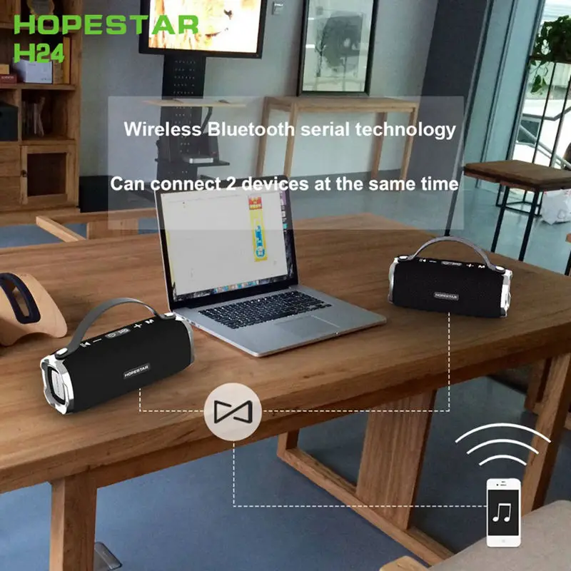 Hot 3C-Hopestar H24 Portable Wireless Bluetooth Speaker 10W Outdoors Waterproof Full Range Stereo Loudspeaker Mountaineering Spe