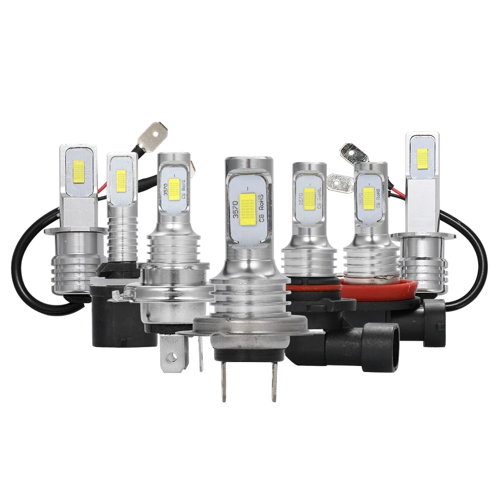 

2PCS H3 H7 H4 H11 H1 12000LM Car LED Fog Lights Mini Car Headlight Auto Driving Fog Lamps Bulbs 12V 24V 6500K Auto Car Lamps
