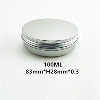 

100ml Round Cosmetic Mask Face Cream Container Silver Aluminum Jar Skin care Ointment Metal Tin Pot 100g Soap Candles crafts can