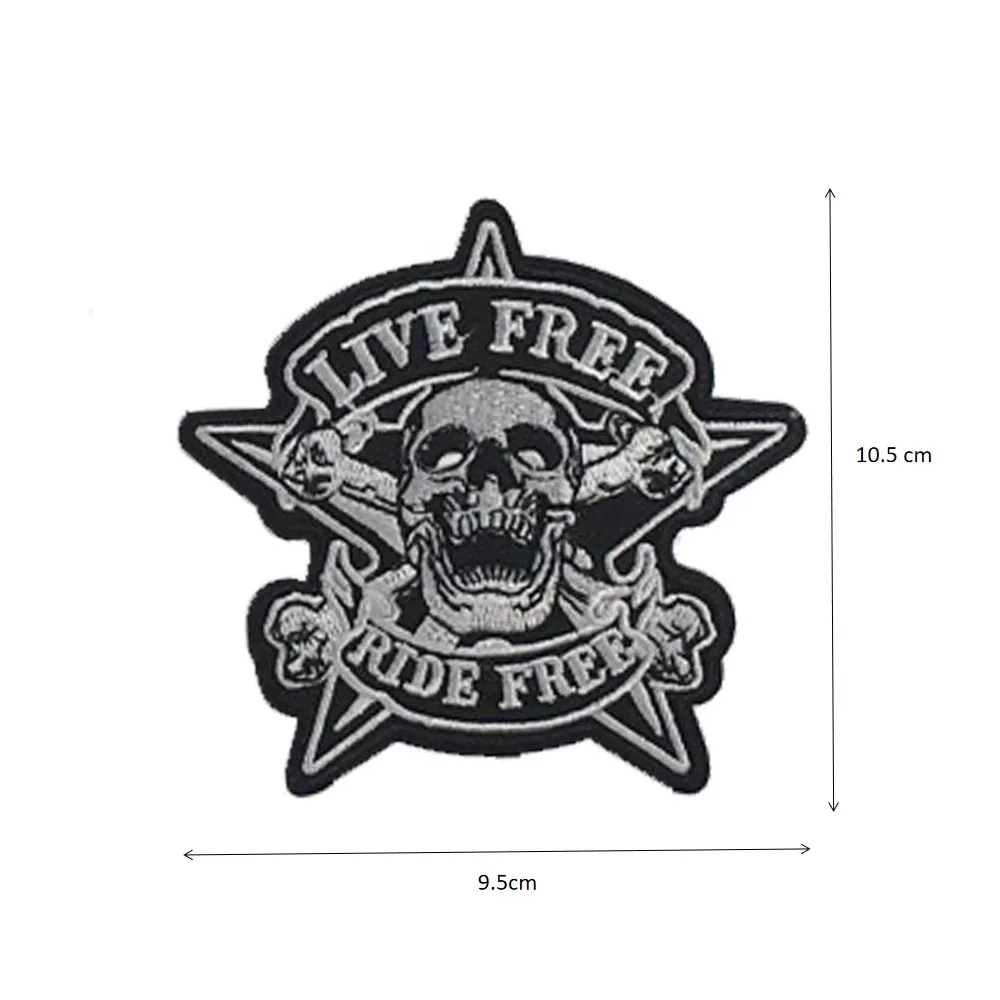 Кафе гонщик 59 ACE Of Spades 13 череп LIVE FREE RIDE Свободная куртка байкера военный мотоциклистский клуб байкер ретро эмо нашивка в стиле панк - Цвет: Серый цвет с красноватым отливом