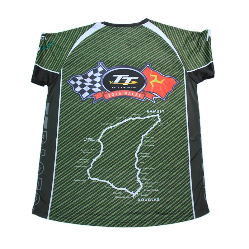 Новая модель TT Racing футболка с большой картой на спине Мотокросс Мотоцикл Dirt Bike MX Moto GP футболка Джерси isle of man