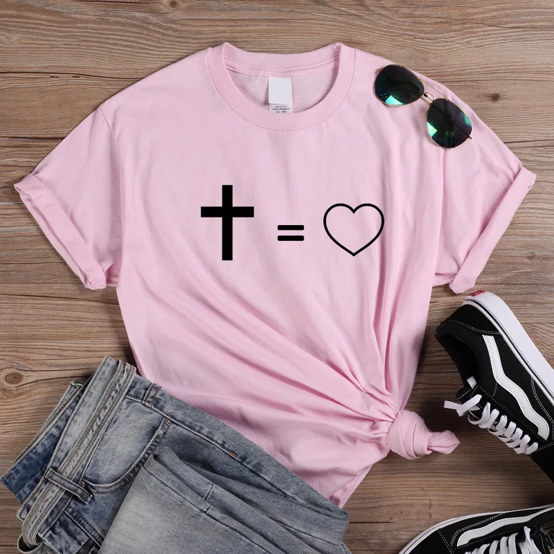 Футболки ONSEME Jesus is equal to love, женская одежда, футболка с изображением Иисуса Креста, Христианские Футболки, хлопковые футболки, топы 90s Q-935