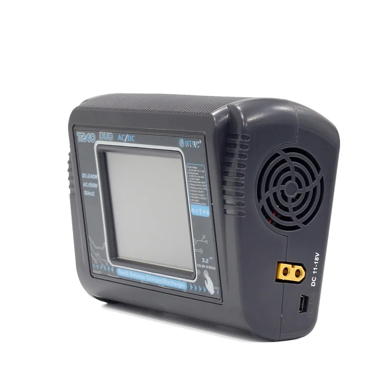 HTRC T240 DUO AC 150 Вт DC 240 Вт 10A смарт-экран двухканальный аккумулятор баланс зарядное устройство Dis зарядное устройство для Мультикоптер RC Drone
