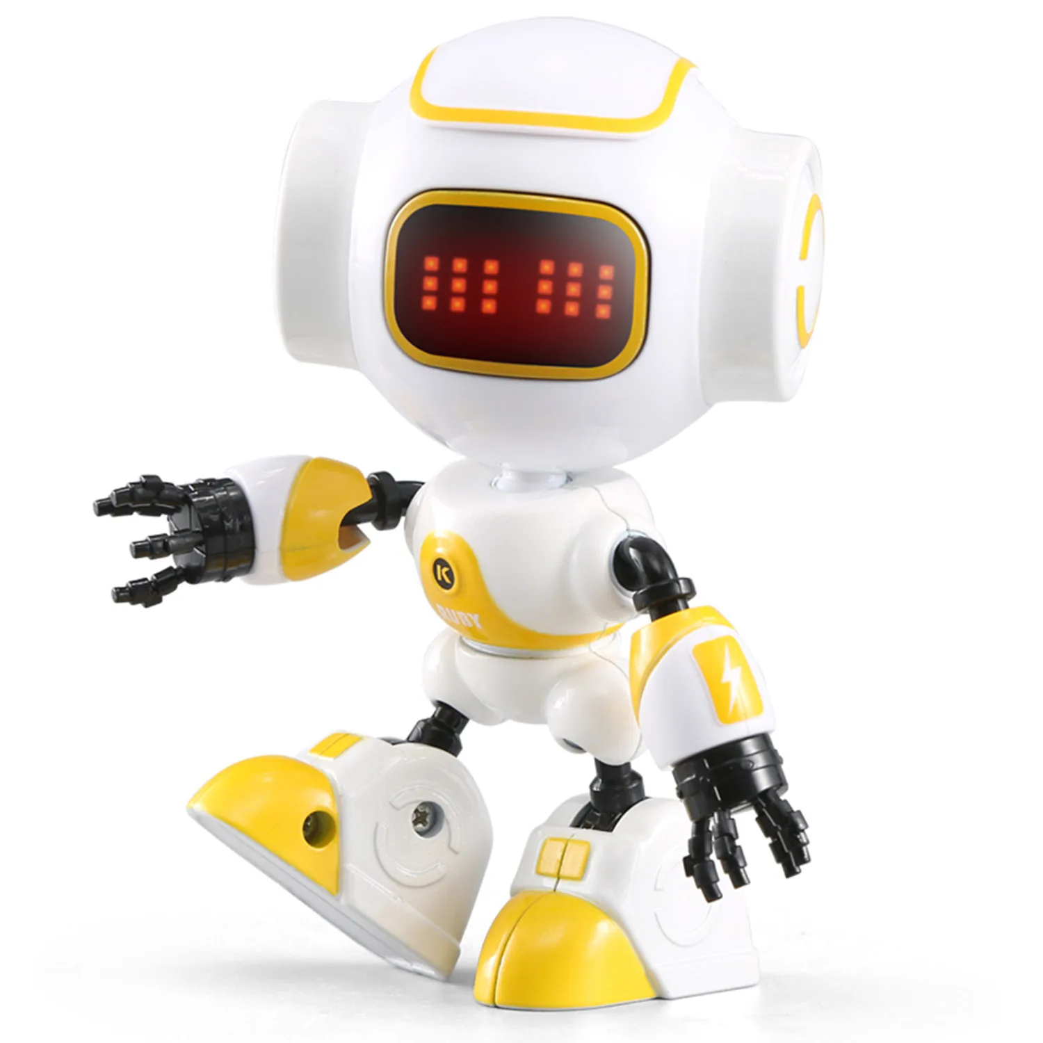 R9 Mini Cute Robot Touch Sensing Model Toy with LED Eyes Smart Voice DIY Gesture Alloy Body for Kids Children Gifts - Цвет: Yellow