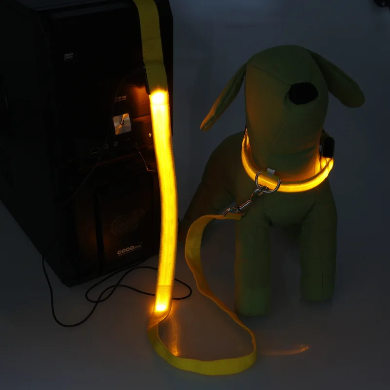 Цвет: желтый Экспресс USB заряженный люминесцентный ожерелье ходящая собака ожерелье ночью - Цвет: Цвет: желтый