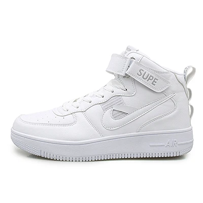 Force1 Air высокие баскетбольные кроссовки для мужчин и женщин размер хаки спортивная обувь для мальчиков и девочек спортивная обувь 4,5-9,5 ботинки - Цвет: White