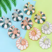 Очаровательные разноцветные трендовые серьги-гвоздики GODKI в виде ракушек с кристаллами ААА для женщин, модные ювелирные изделия