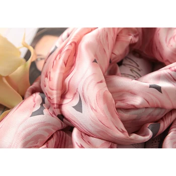 

Artificial Silk Travel Wrap Elegant Autumn Winter Daily Women Scarf Outdoor Warm Long Shawl Soft Party Rose Flower