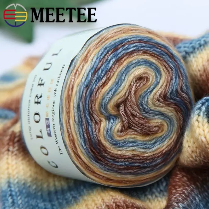 

Meetee 3pcs(1pc=100g) Cashmere Blended Gradient Yarn Hand Knitting Scarf Sweater Wool DIY Cardigan Silk Yarn Crafts Accessories