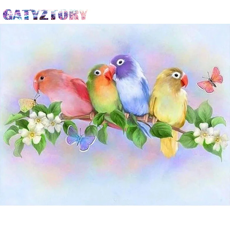 

GATYZTORY 5D DIY Diamond Embroidery animals birds Picture of Rhinestones Diamond Painting Cross Stitch Needlework Decor