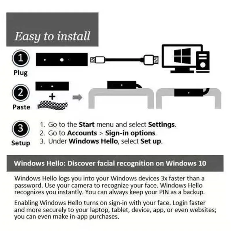 WiseCam USB внешний тип Windows Hello распознавание лица ИК-камера 1080P HD видео вызов камера совместима с Windows 10