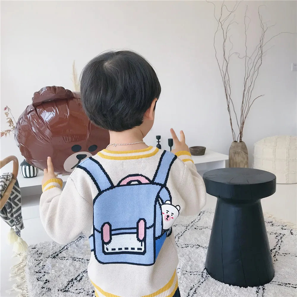 Tonytaobaby/новые стильные детские свитера на осень и зиму, Свитера для мальчиков, свитер для маленьких девочек