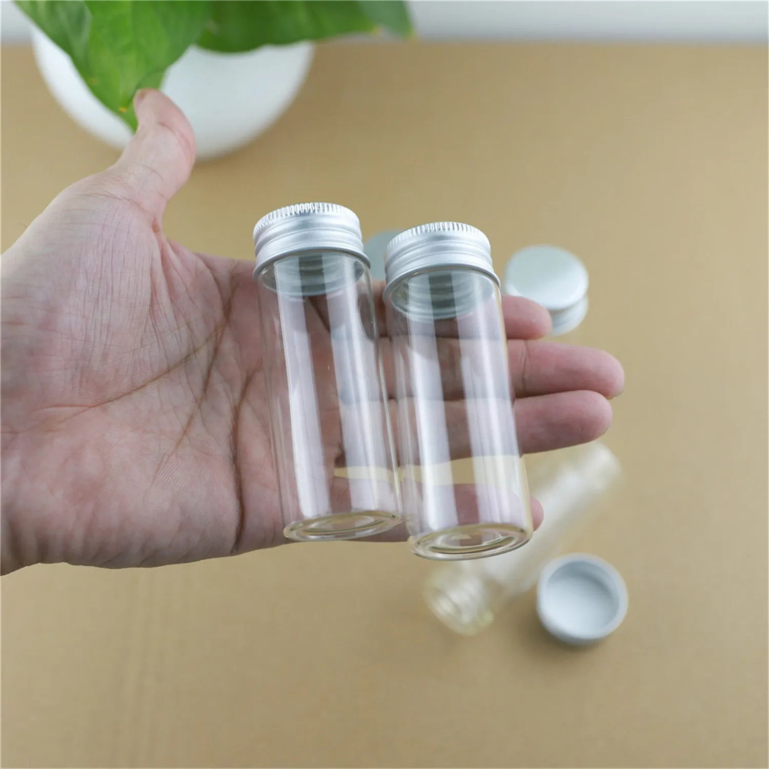 20*30*80mm 40ml Bottles with Aluminum cap Bottles Jars Decorative Glass Pill Container Message