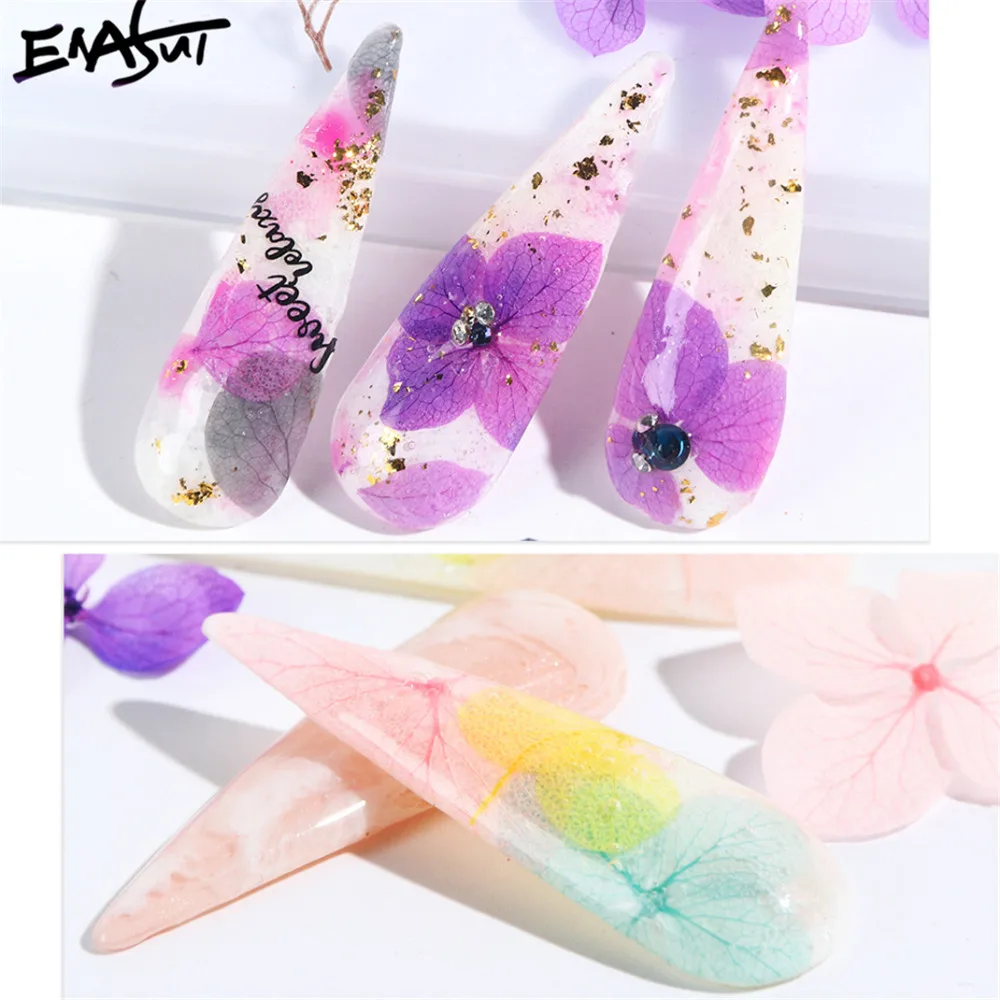 Dried Flowers Nail Art Decoration DIY Natural Pressed Flora Gel Manicure Stickers Hydrangea Leaf 3D Decor Nail Tips
