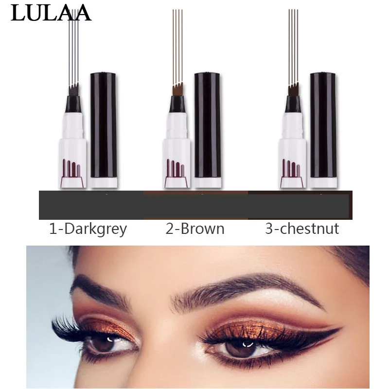 Карандаш для бровей Microblading водостойкий карандаш с вилкой 4 насадки жидкий