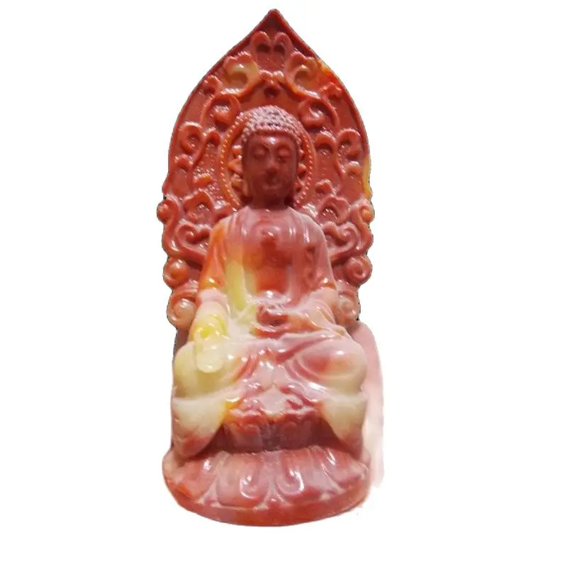 

China Shoushan Stone Carved Tathagata Statue Jade Crafts