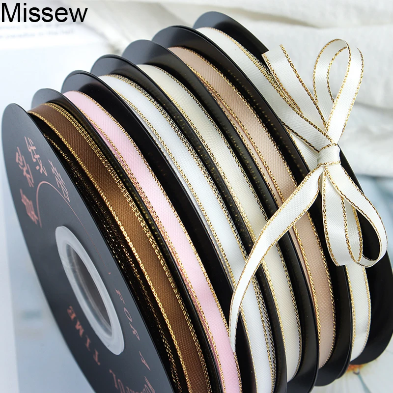 50Yards Satin Ribbon for Crafts Ribbons Decorative Glitter Ribbon Bow Handmade Baking Gift Box Cake Packaging DIY Accessories satin ribbons ribbon decoration ribbon supplies satin ribbon