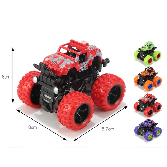 1:36 Mini Inertia Four-Wheel-Drive off-Road Vehicle Children Simulation Model Car Pull Back Stunt Car Boy Toy Car for Gift 4