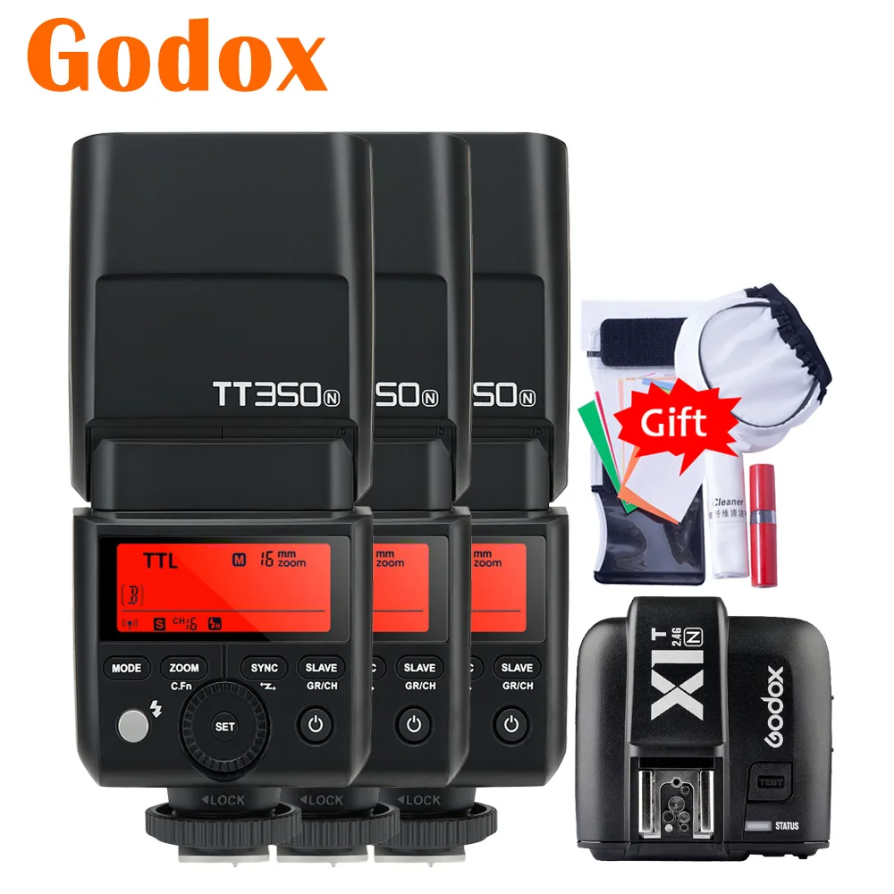 Godox 2,4G TTL HSS TT350N TT350 N Cámara Flash X1T N transmisor para