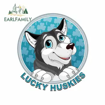

EARLFAMILY 13cm x 12cm for Sticker Lucky Huskies Fine Decal RV VAN 3D DIY Waterproof Anime Windshield Bumper Windows Vinyl JDM