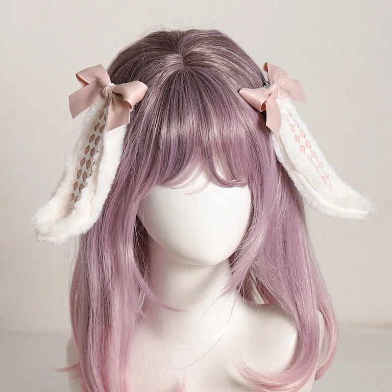 

Japanese style hairband female tied hair lolita headdress Alice handmade accessories small multi-color cute rabbit ears hairpin