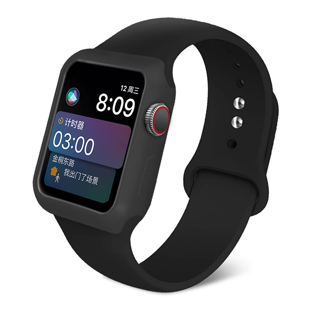 

Applicable to Apple Series 5 strap 42mm 38mm iwatch strap + case 44mm 40mm bracelet sports silicone accessories