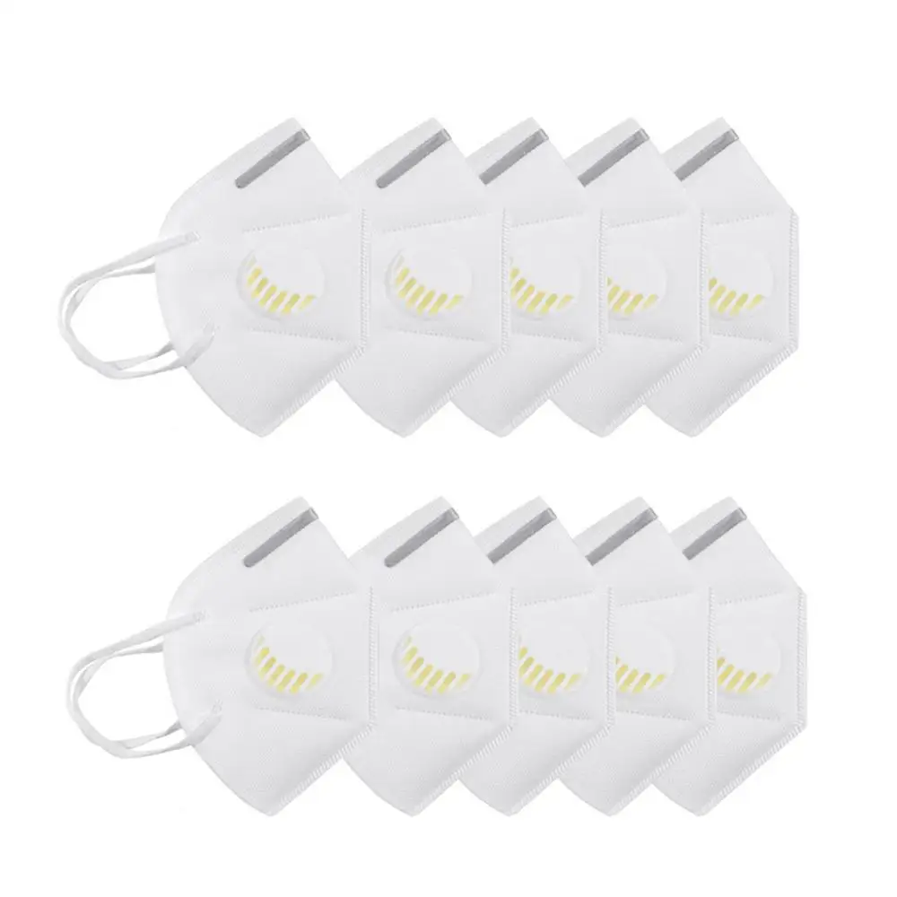 

10 Pcs Vertical Folding Dust Filter Disposable Mouth Respirator Valved Grey Tattoo Ink