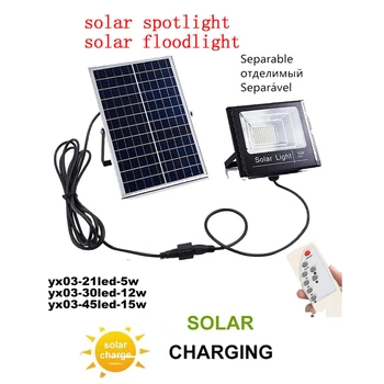 

Wireless LED Solar light Rechargeable Solar Wall lamp Outdoor Garden Yard Security lighting Night Decoration remote timer split