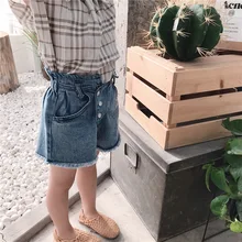 You gato negro mi/ г. Летние новые стильные повседневные Черные детские джинсовые шорты в Корейском стиле с эластичной резинкой на талии