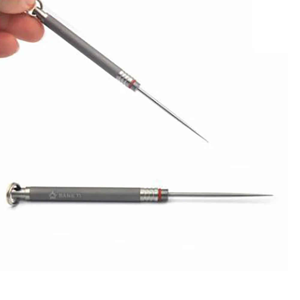 

Outdoor Tourism Titanium Alloy Integrated Toothpick Holder With Toothpick Holder Ultra Light Portable Multi-function Fruit Fork