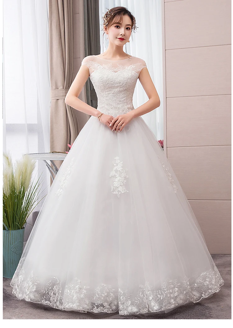 Luxury Wedding Dress 2020 New Style French Bride Retro Female Wedding Dresses Ball Gowns Bridal Lace Up Embroidery Dress