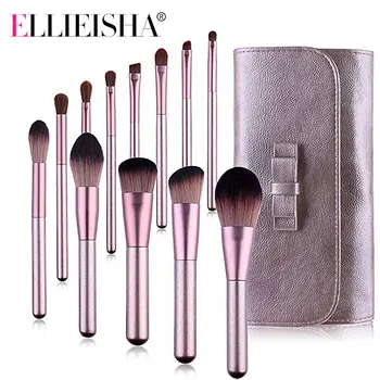 

ELLIEISHA Pink Makeup brushes set Professional Natural goat hair brushes Foundation Powder Contour Eyeshadow make up brushes