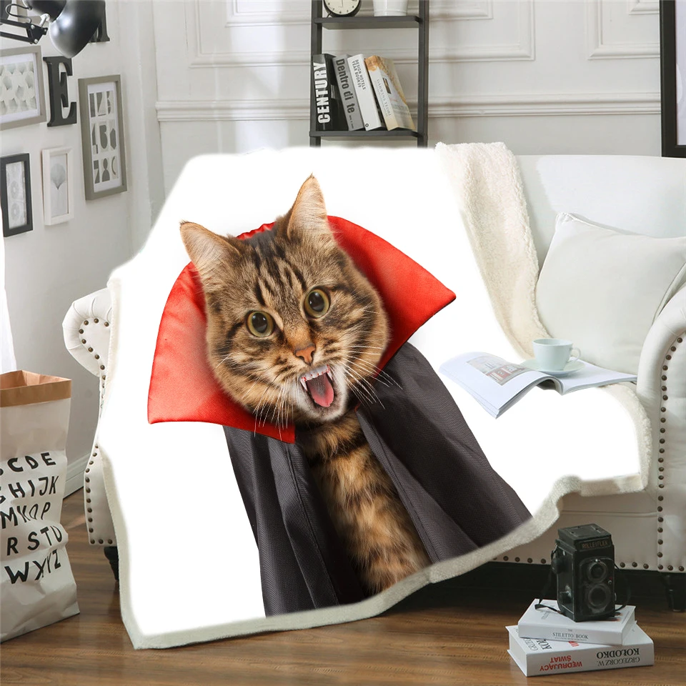Одеяло на кровать диван 3D Кошка Животное Печать Сиамские шерпа одеяло домашнее животное коричневое покрывало плюшевое удобное тонкое одеяло