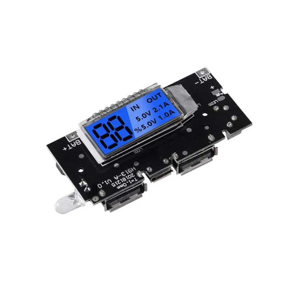 Двойной USB 18650 Зарядное устройство плата модуль 5V 1A 2.1A мобильный Банк питания