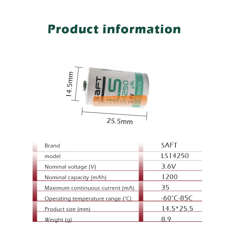 50 шт./лот новый оригинальный Saft LS14250 1/2AA 3 6 V PLC оборудование промышленной