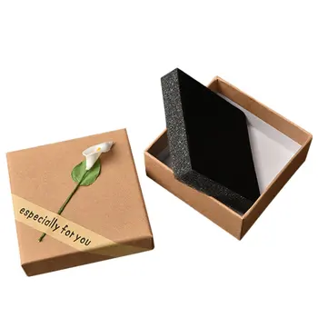 

Square Cardboard Craft Paper Jewelry Pack Boxes With Lily Small Gift Box For Wedding Party Perfect For Earrings