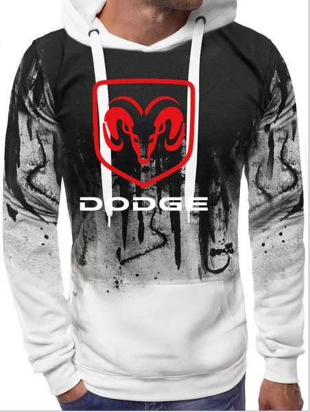 Модные негабаритные толстовки Повседневный стиль мужская одежда толстовка Dodge