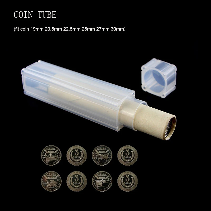 1 PCS coin tube Storage box holder coins PP plastic Direct fit 19mm 20.5mm 22.5mm 25mm 27mm or