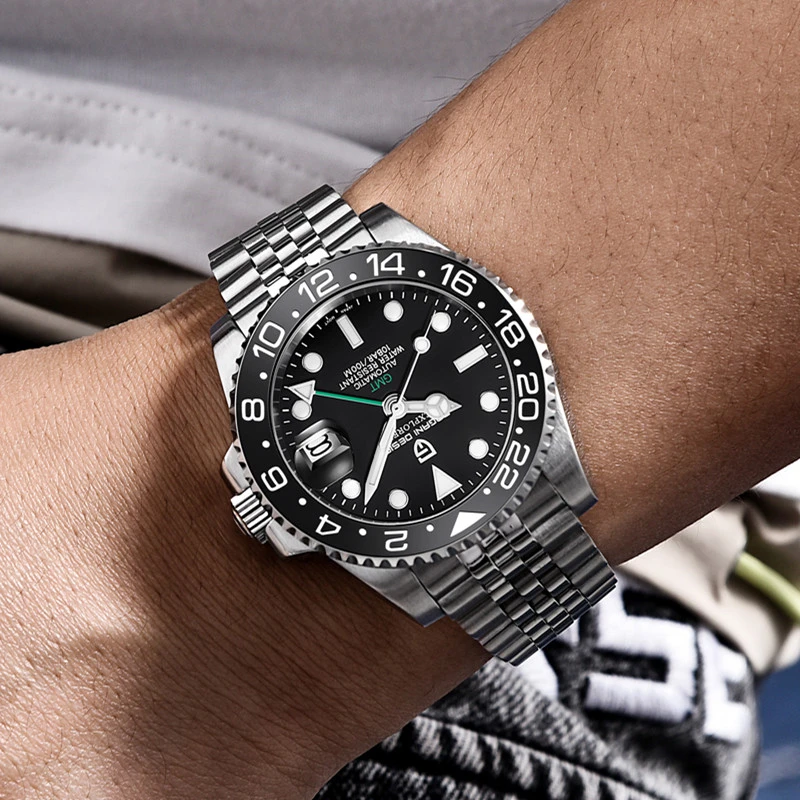 PAGANI DESIGN 40mm GMT Mechanical Watches Men's Rotating Bezel Black Dial  Top Brand Stainless Steel Classic Men Waterproof Watch - AliExpress Watches