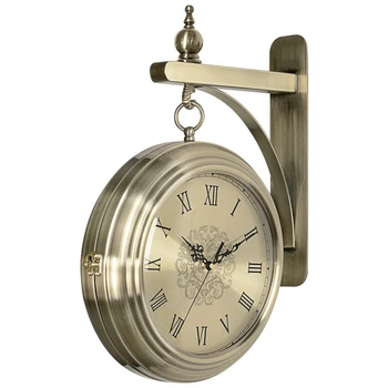 

Vintage Luxury Metal Wall Clock European StyleDigital Wall Clock Double-sided Antique Relojes De Pared Home Decoration OO50ZB