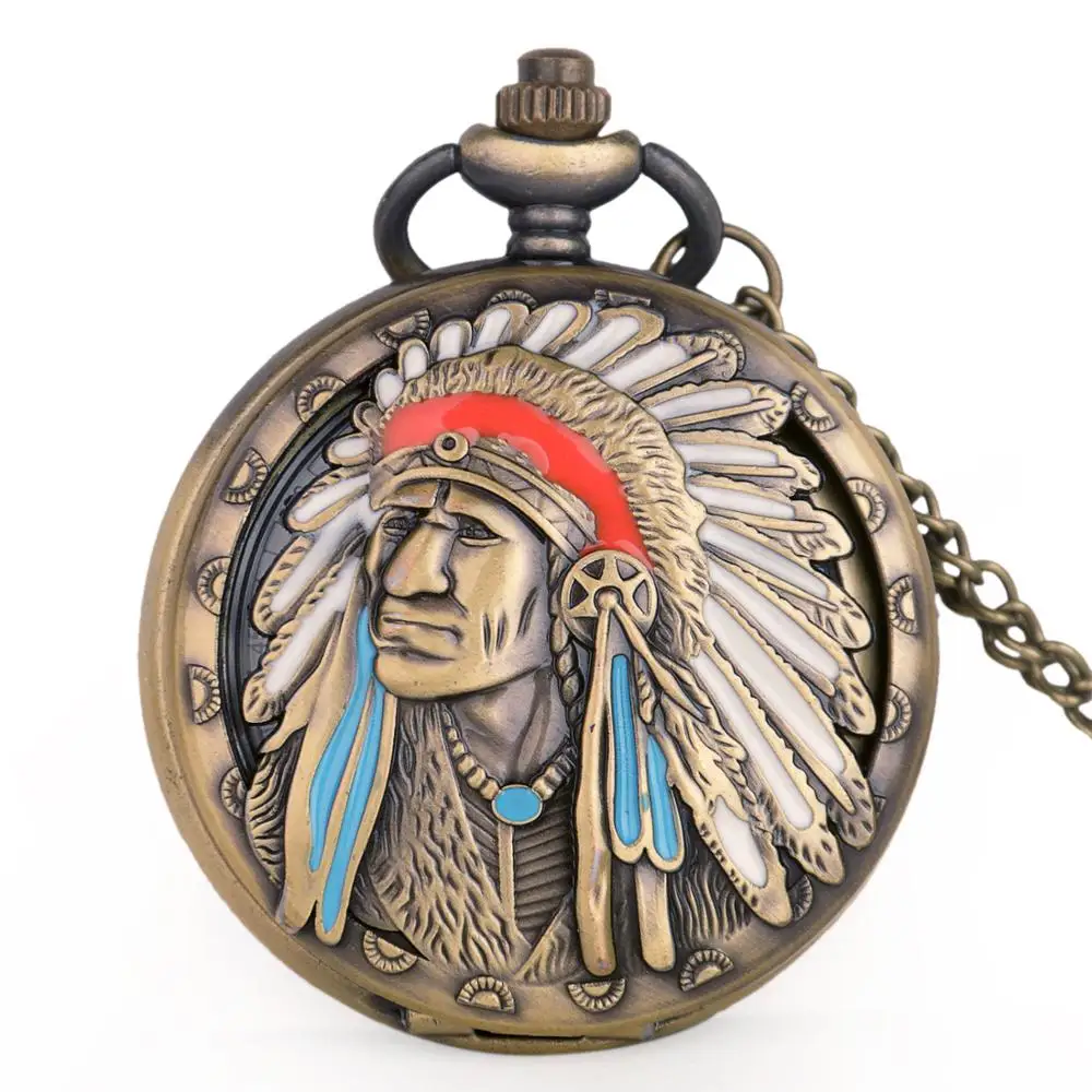 Vintage-Bronze-Pocket-Watches-Indian-Old-Man-Pattern-Quartz-Pocket-Watches-Analog-Necklace-Chain-Men-Women