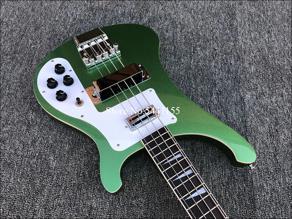 Высококачественная электрогитара, Ricken 4003-4 струны бас гитара, зеленая краска