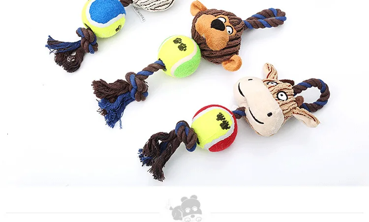 Pet dog toy corduroy tennis cotton rope dog molars sound toy dog toy